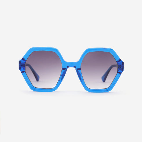 Arc Hexagon and Dimensional Acetate Unisex Sunglasses 22A8064